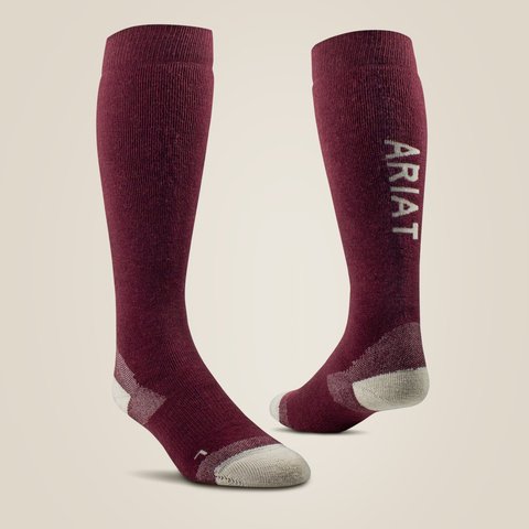 Ariat AW24 Country Performance Merino Wool Sock - Tawny Port - M/L