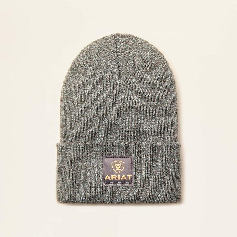 Ariat AW24 Rebar Watch Cap Beanie - Dark Green/ Grey - 