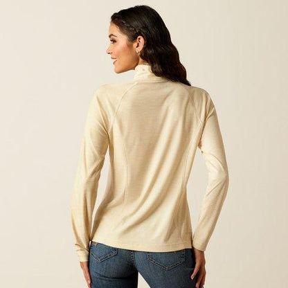 Ariat AW24 Womens Laguna 2.0 1/4 Zip Long Sleeve Top - Summer Sand - XS