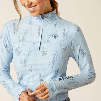 Ariat AW24 Womens Lowell 3.0 1/4 Zip Base Layer - Sketch Horse - XS