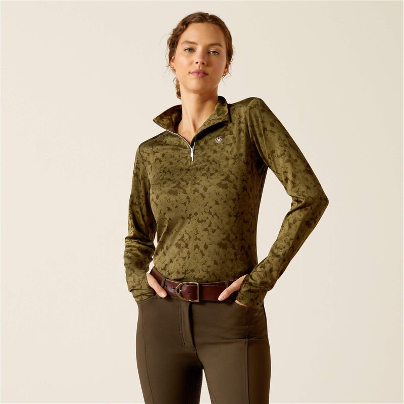 Ariat AW24 Womens Prophecy 1/4 Zip Base Layer - Relic - XS