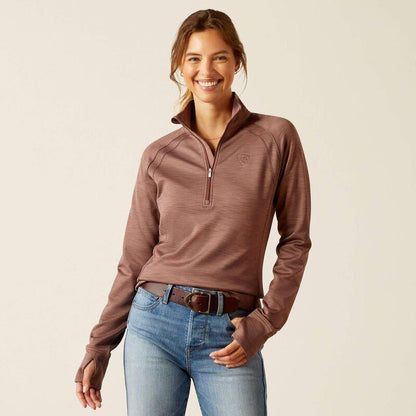 Ariat AW24 Womens Tek Team 1/2 Zip Sweatshirt - Ombre Blue Heather - XS