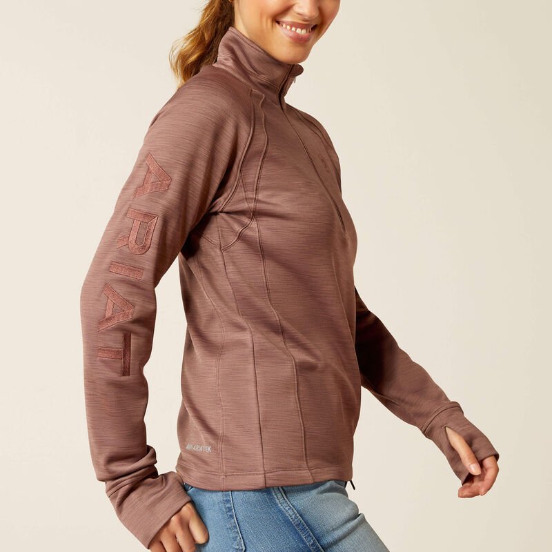 Ariat AW24 Womens Tek Team 1/2 Zip Sweatshirt - Twilight Mauve - XS