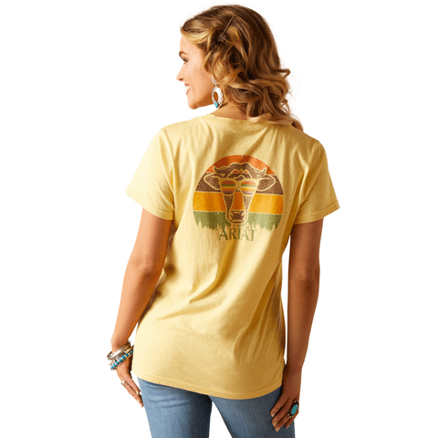 Ariat SS24 Womens Cow Sunset Short Sleeve T-Shirt - Jojoba - L