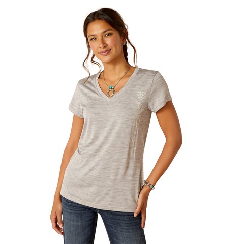 Ariat SS24 Womens Laguna Logo Short Sleeve Base Layer - Alloy - L