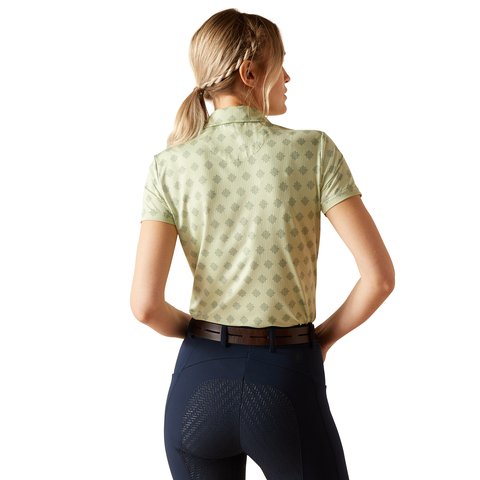 Ariat SS24 Womens Motif Short Sleeve Polo - Laurel Green Geo - XS