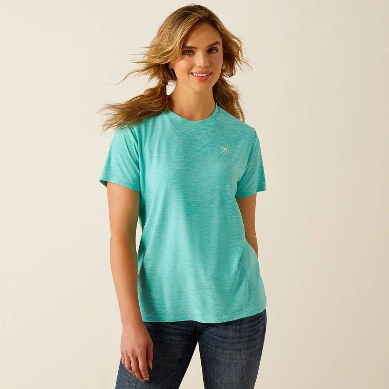 Ariat SS25 Ladies Laguna Logo T-Shirt - Blue Turquoise - XS