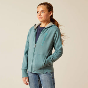 Ariat Team Logo Full Zip Hoodie - North Atlantic - Extra Small