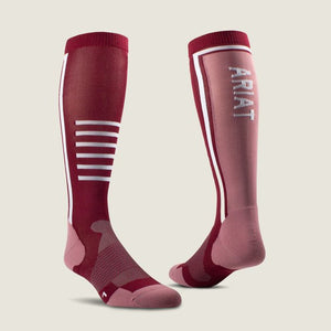 Ariat Tek Slimline Performance Socks - Tawny/ Mauve - 