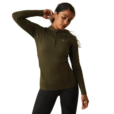 Ariat Womens Ascent 1/4 Zip Baselayer - Relic - XS