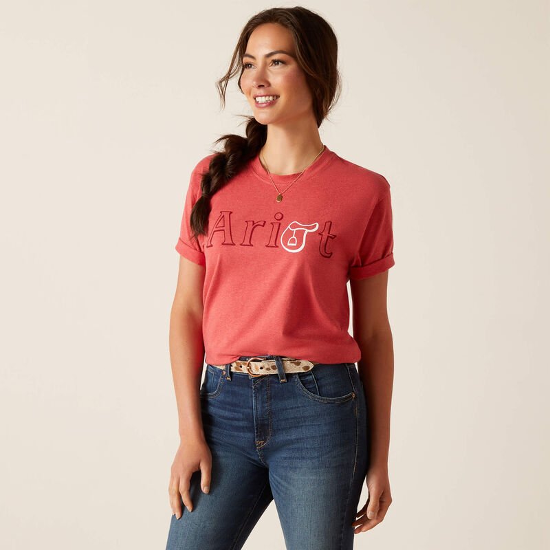 Ariat Womens Boyfriend T-Shirt - Heather Baked Apple - XS