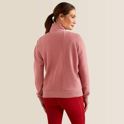 Ariat Womens Friday Cotton 1/2 Zip Sweatshirt - Heather Dusty Rose - XS