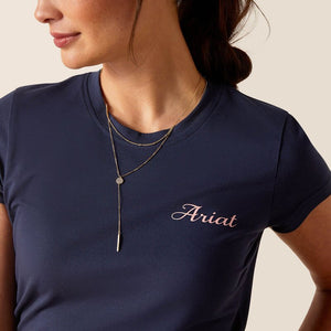 Ariat Womens Pretty Shield T-Shirt - Navy Eclipse - XS