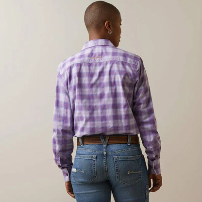 Ariat Womens Rebar Made Tough DuraStretch Work Shirt - Lavander Plaid - XS