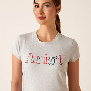 Ariat Womens Saddle T-Shirt - Heather Grey - XS