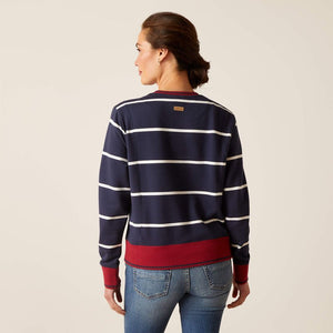 Ariat Womens Tedstock Sweatshirt - Navy/White - XS