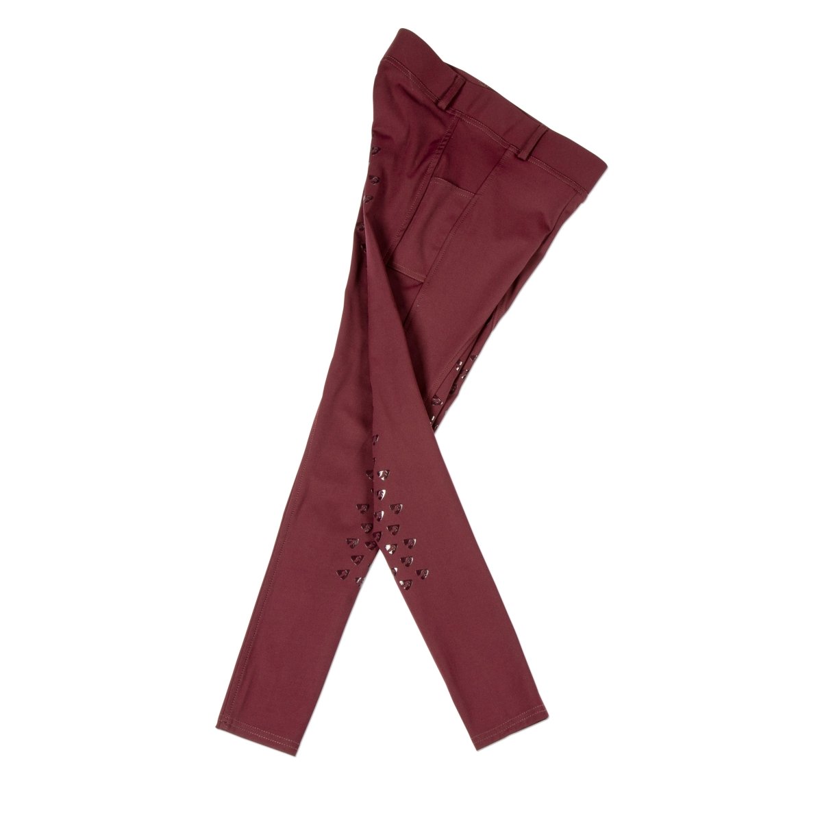 Aubrion Albany Riding Tights - Young Rider - Black/Cherry - 11/12 Years