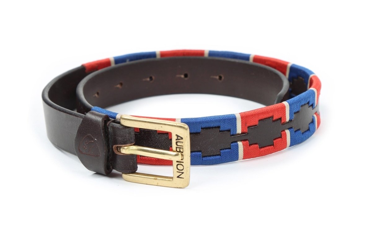 Aubrion Drover Polo Belt - Navy/Pink/Natural - 100CM