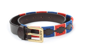 Aubrion Drover Polo Belt - Navy/Pink/Natural - 100CM