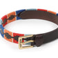 Aubrion Drover Skinny Polo Belt - Navy/Pink/Natural - 100CM