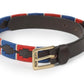 Aubrion Drover Skinny Polo Belt - Navy/Pink/Natural - 100CM