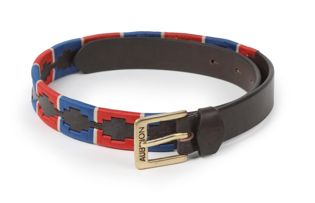 Aubrion Drover Skinny Polo Belt - Navy/Pink/Natural - 100CM