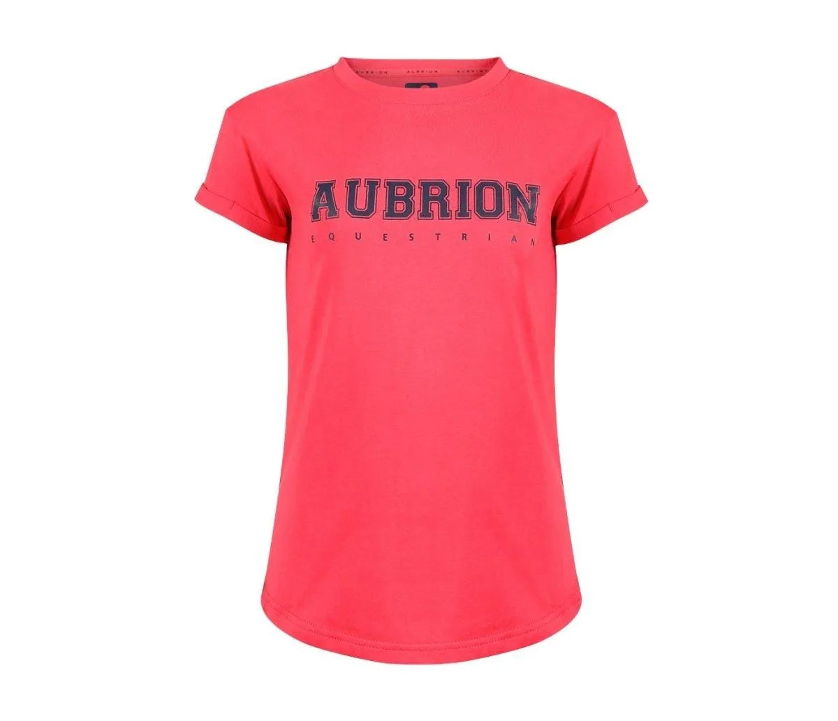 Aubrion SS24 Repose T-Shirt - Young Rider - Coral - 7/8 Years