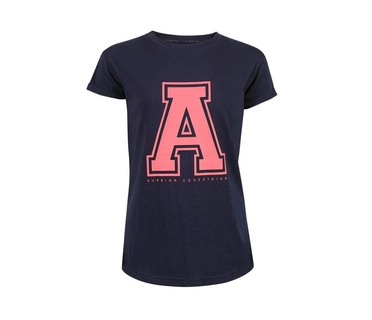 Aubrion SS24 Repose T-Shirt - Young Rider - Coral - 7/8 Years