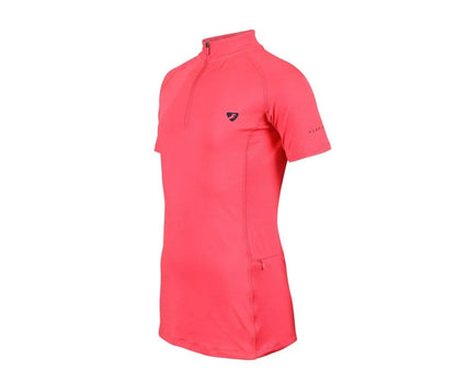 Aubrion SS24 Revive Short Sleeve Base Layer - Young Rider - Coral - 11/12 Years