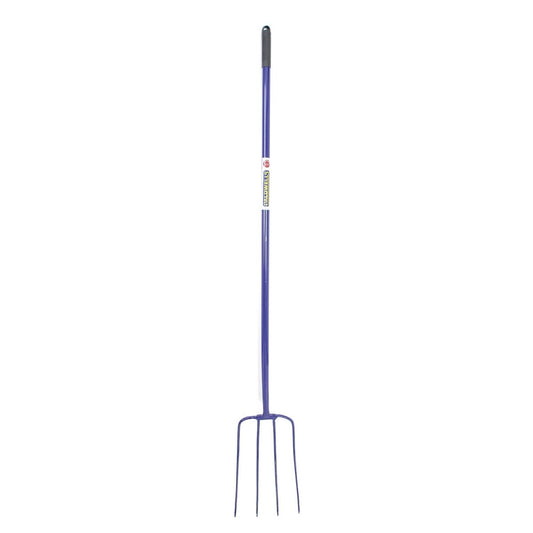 Caldwells 4 Prong Tubular Muck Fork Long Handle - 48" - 