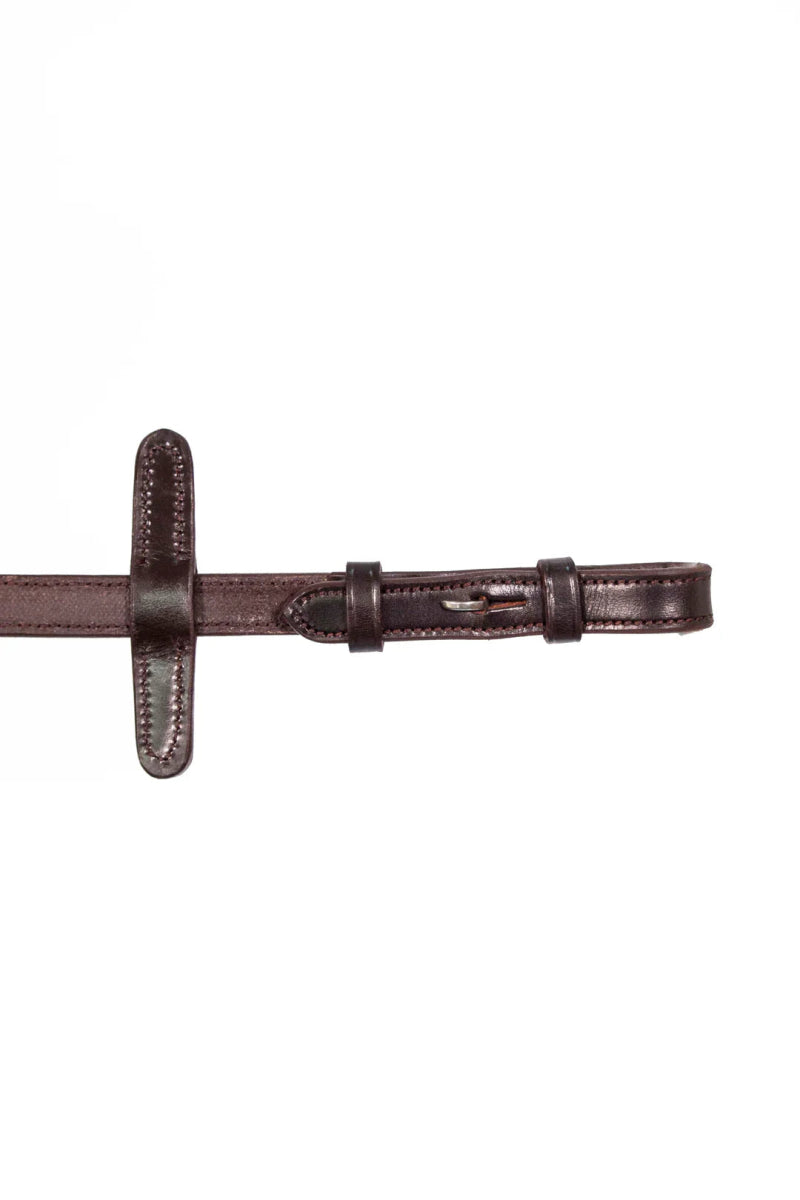 Henry James BioThane Bio Grip Hybrid Rubber Reins with Leather Stoppers - Havana Brown - Pony