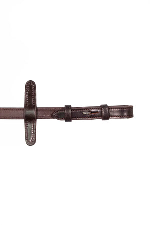 Henry James BioThane Bio Grip Hybrid Rubber Reins with Leather Stoppers - Havana Brown - Pony