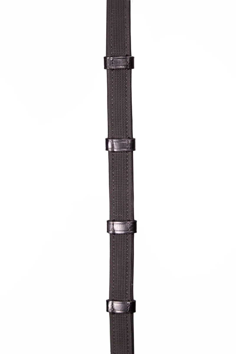 Henry James Calfskin Supergrip reins with stoppers - Black - Pony