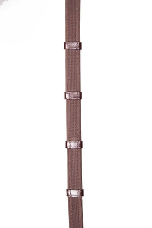 Henry James Calfskin Supergrip reins with stoppers - Havana Brown - Pony