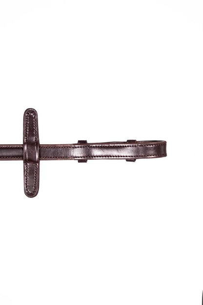 Henry James Calfskin Supergrip reins with stoppers - Havana Brown - Pony