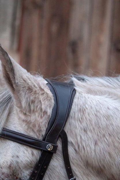 Henry James Sheepskin Grackle Bridle - Black - Cob