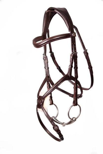 Henry James Sheepskin Grackle Bridle - Havana Brown - Cob