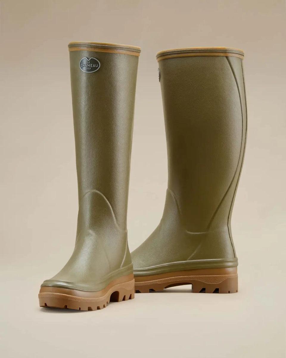 Le Chameau Giverny Jersey Lined Boot - Iconic Green - UK 3