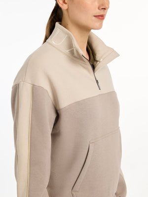 LeMieux AW24 Ladies Kali Quarter Zip Sweat - Ash/Stone - UK 6