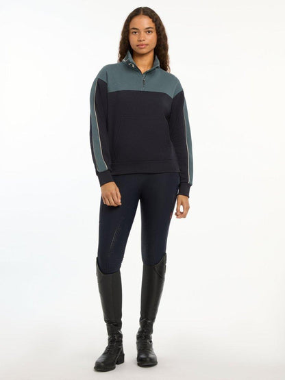 LeMieux AW24 Ladies Kali Quarter Zip Sweat - Petrol/Blue - UK 6