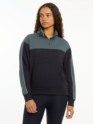 LeMieux AW24 Ladies Kali Quarter Zip Sweat - Petrol/Blue - UK 6