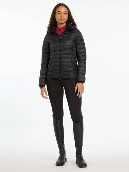 LeMieux AW24 Ladies Tilly Hooded Puffer Jacket - Black - UK 6