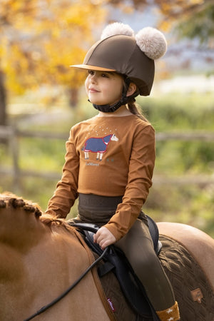 LeMieux AW24 Mini Jessie Long Sleeve Top - Ecru/Nep - 3 - 4 years