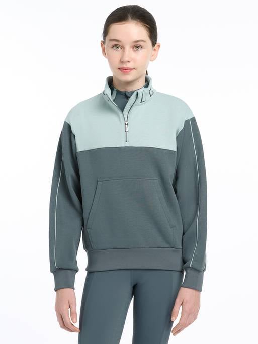 LeMieux AW24 Young Rider Kate Quarter Zip - Ash/Stone - 7 - 8 years