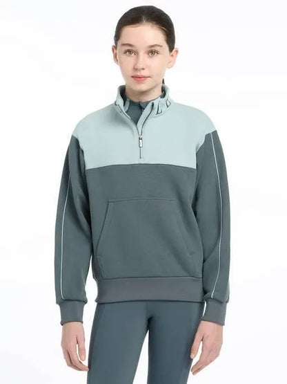 LeMieux AW24 Young Rider Kate Quarter Zip - Ash/Stone - 7 - 8 years