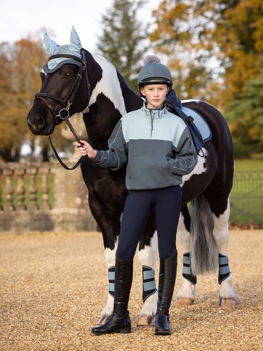 LeMieux AW24 Young Rider Kate Quarter Zip - Ash/Stone - 7 - 8 years