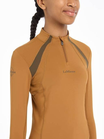 LeMieux AW24 Young Rider Mia Mesh Base Layer - Ginger - 7 - 8 years