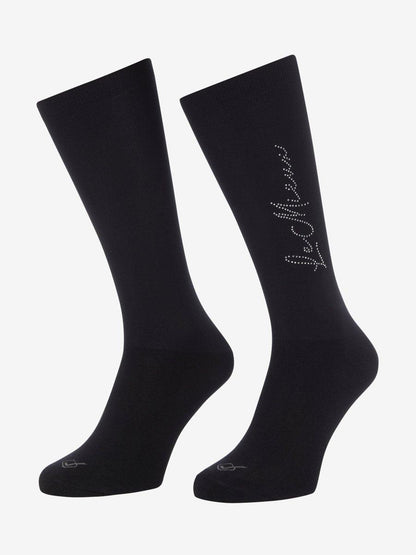 LeMieux Sparkle Competition Sock - Black - Large