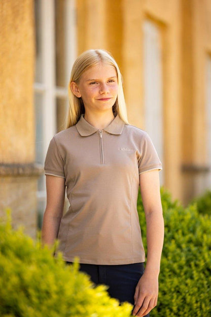 LeMieux SS24 Young Rider Polo Shirt - Apricot - 7-8 years