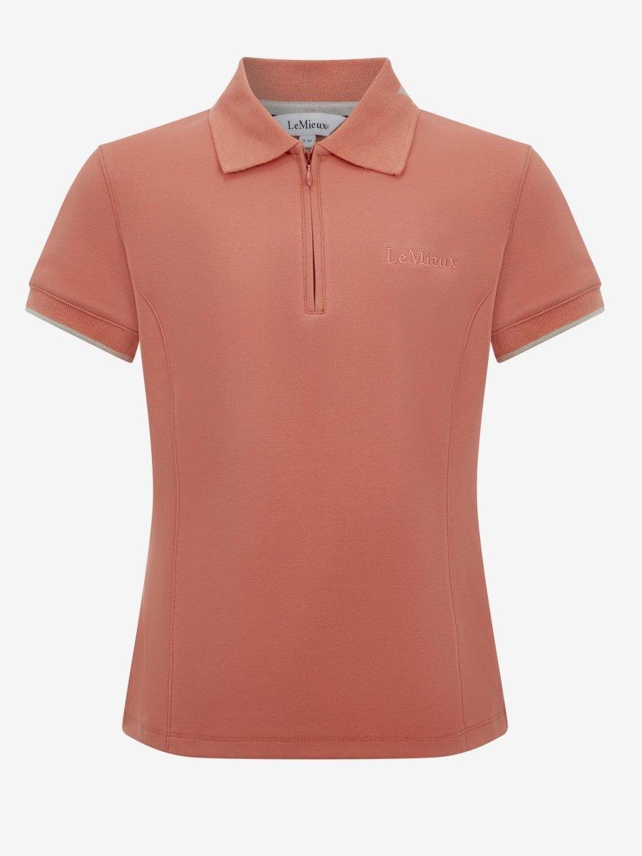 LeMieux SS24 Young Rider Polo Shirt - Apricot - 7-8 years